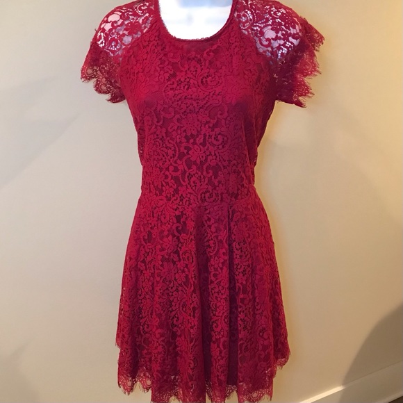 Free People Dresses & Skirts - 🔴 4/$15 Free People Berry Lace BabyDoll Dress